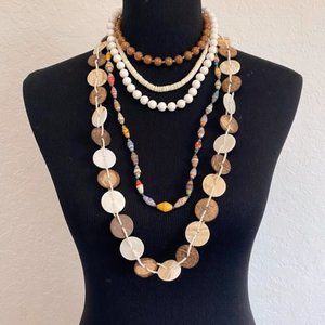 Vintage 1960's Seashell Puka Shell Necklace Judith Mccann Pearl Beaded  Lot